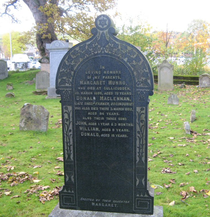 Photo of headstones/Donald MacLennan d1902 & fam hdstn St Clements